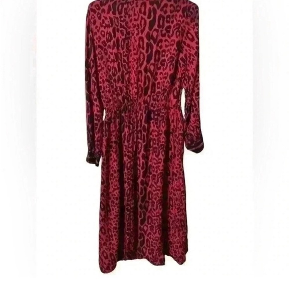 Zara Leopard Print Midi Dress Red and Black - Picture 8 of 13